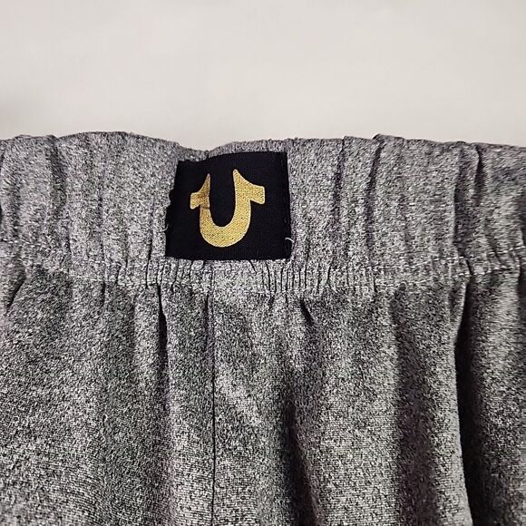 True Religion Mens Lounge Wear Jogger Pants Large Elastic Waistband Grey Pajama - Picture 2 of 12